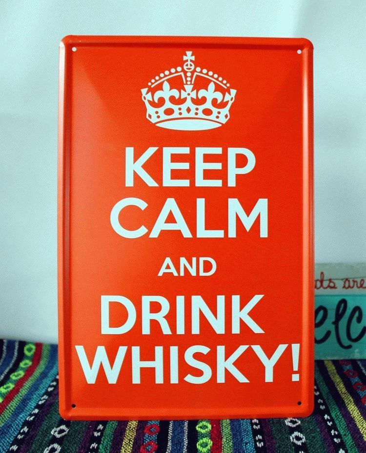 KEEP-CALM-and-DRINK-WHISKY-Metal-Wall-ART-TIN-Sign-Vintage-Poster-Fit-For-BAR-PUB